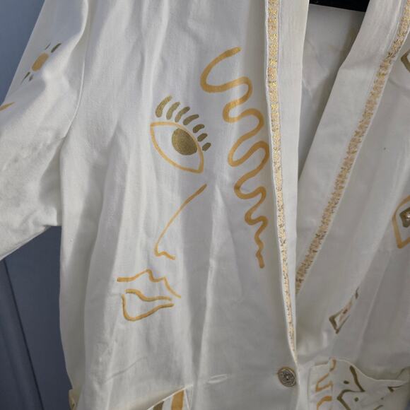 Valerie Lynn Vintage Jacket Size Small – Artwear, Face Print, 80s Surrealist - Picture 5 of 11